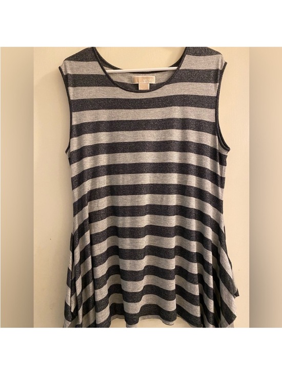 MICHAEL Michael Kors Tops - Michael Kors Sleeveless Striped Swing Top - Black & Gray- Sz Large